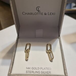 Charlotte & Lexi 14K Gold Plated Sterling Silver Earrings